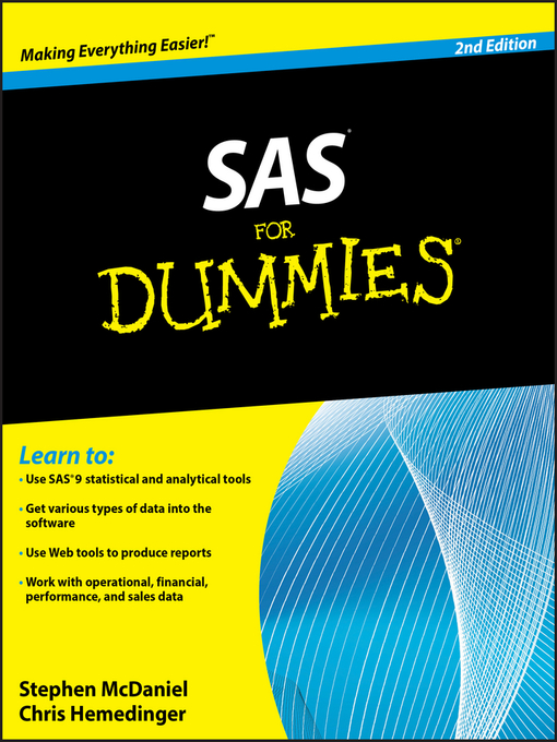 Title details for SAS For Dummies by Stephen McDaniel - Available